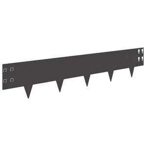 vidaXL 芝生エッジング 10 個 100 x 20 cm スチール ブラック