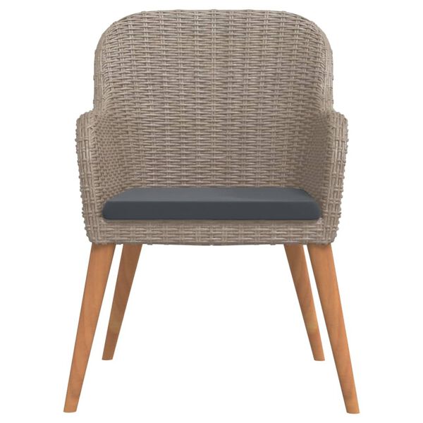 vidaXL ガーデンダイニングセット 5点 クッション付き ブラウン