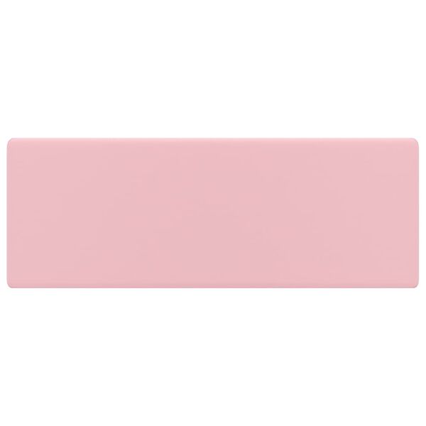 vidaXL 洗面器 角型 オーバーフロー付き マットピンク 41x41cm セラミック製