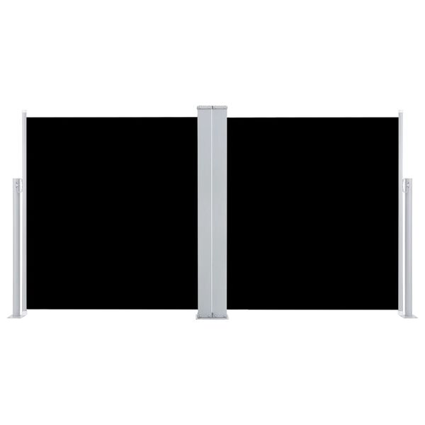 vidaXL 引き込み式サイドオーニング 120x600cm ブラック