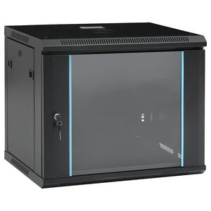 vidaXL 9U壁かけネットワークキャビネット 19インチ IP20 600x450x510 mm