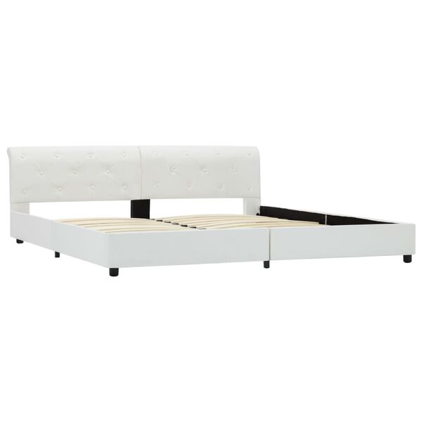 vidaXL ベッドフレーム ホワイト 合成皮革製 180x200cm