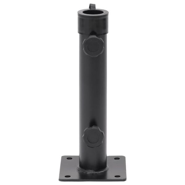 vidaXL パラソルベース（直径38/48mmポール用、マットブラックスチール製）