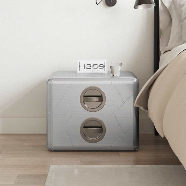 vidaXL アビエーターデザイン エンドテーブル 引き出し2段 航空機・飛行士スタイル