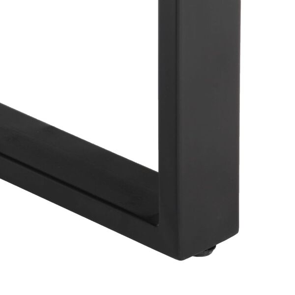 vidaXL ベンチ 120cm ブラック＆ブラウン 山羊本革製