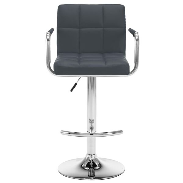 vidaXL バースツール 2点 グレー 合成皮革製