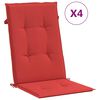 vidaXL ガーデンハイバックチェア クッション 4点 レッド 120x50x3 cm ファブリック