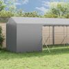 vidaXL 屋外犬小屋 屋根付き シルバー 2x14x2.5 m 亜鉛メッキ鋼製