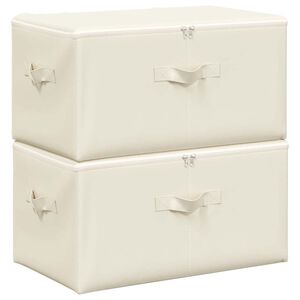 vidaXL 収納ボックス 2点 布製 43x34x23cm クリーム