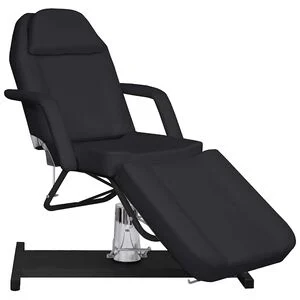 vidaXL マッサージテーブル ブラック 180x62x(87-112)cm