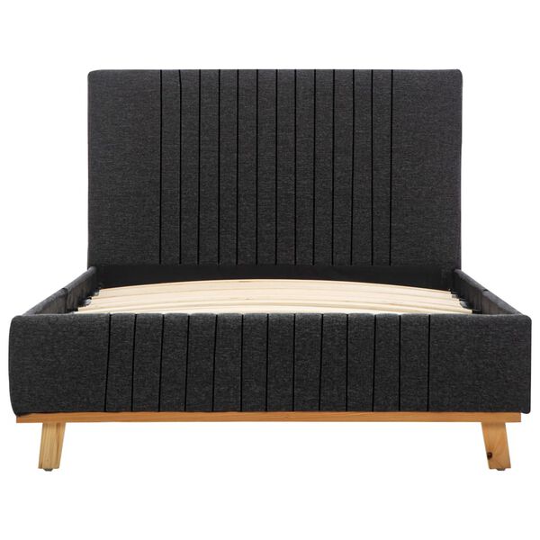 vidaXL ベッドフレーム ダークグレー 布製 90x200cm