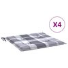 vidaXL ガーデンチェアクッション 4点 グレーチェック柄 40x40x3cm オックスフォードファブリック