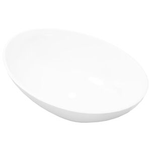 vidaXL ラグジュアリー セラミック 洗面ボウル 楕円形洗面台 白色 40x33cm