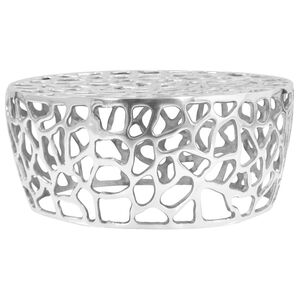 vidaXL コーヒーテーブル アルミ鋳物 70x30cm シルバー