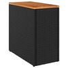 vidaXL ガーデンサイドテーブル 木製天板 ブラック 58x27,5x55 cm ポリラタン