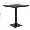 vidaXL ビストロテーブル ダークアッシュ 80x80x75cm MDF＆スチール
