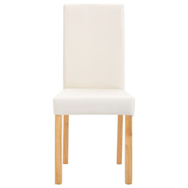 vidaXL ダイニングチェア 2点 クリーム 合成皮革製