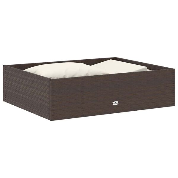 vidaXL ガーデンラウンジ2点セット クッション付き ポリラタン製 ブラウン