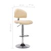 vidaXL バースツール 2点 クリーム 合成皮革製
