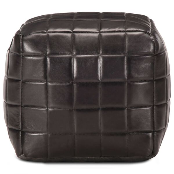 vidaXL 厚手クッション ブラック 40x40x40cm 本山羊革製