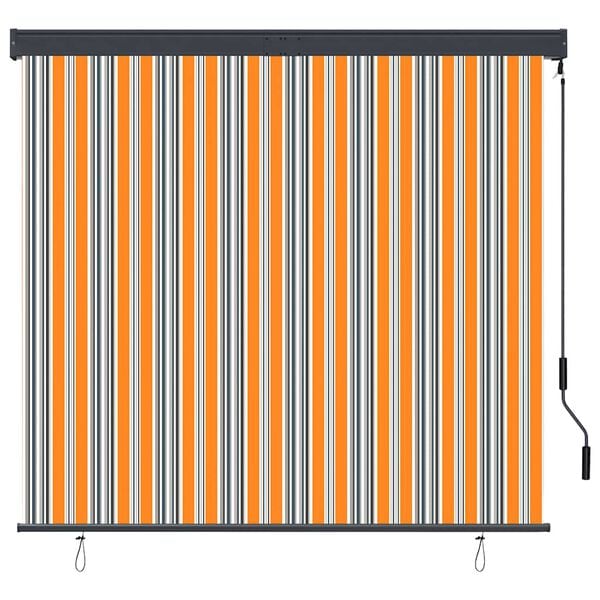 vidaXL 屋外用ローラーブラインド 160x250cm イエロー＆ブルー