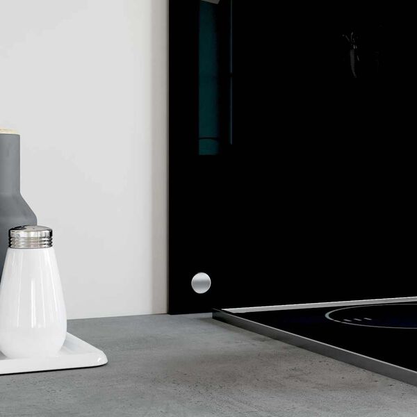 vidaXL キッチン用 汚れ防止板 ブラック 80x50cm 強化ガラス製