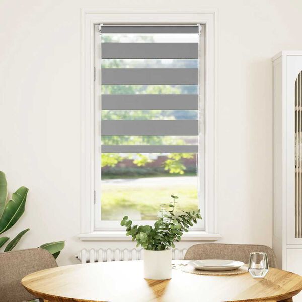 vidaXL vidaVL ゼブラ ローラーブラインド 60x120cm グレー