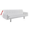 vidaXL ソファベッド アームレスト付き 合成皮革製 ホワイト