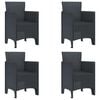 vidaXL ガーデンチェア クッション付き 4 pcs アンスラサイト 53 x 49 x 85 cm ポリプロピレン
