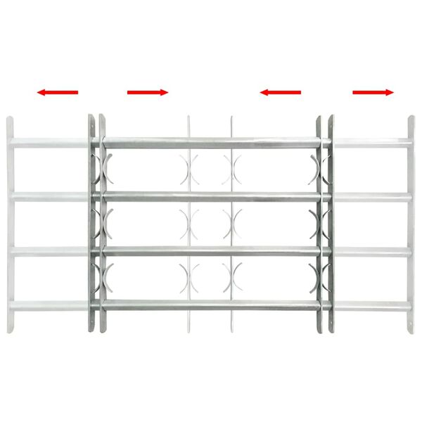 vidaXL 防犯用 窓格子 調節可能 クロスバー4本付き 500-650 mm