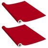 vidaXL 粘着式家具保護フィルム 2枚入り 赤 500x90cm PVC製