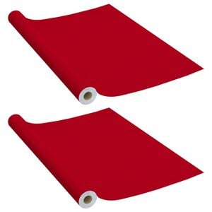 vidaXL 粘着式家具保護フィルム 2枚入り 赤 500x90cm PVC製