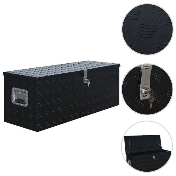 vidaXL アルミボックス 1085x370x400mm ブラック