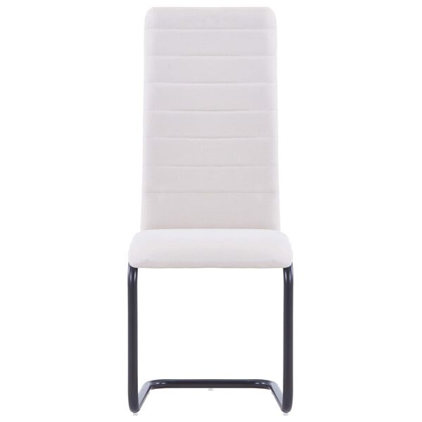 vidaXL カンチレバーダイニングチェア 4点 クリーム 布製