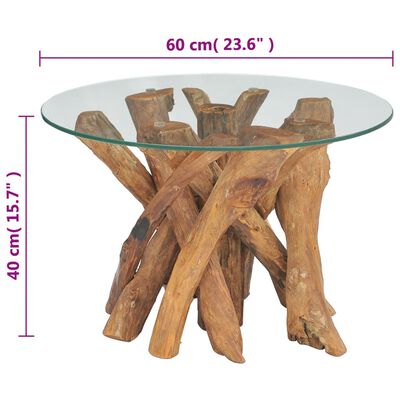 vidaXL コーヒーテーブル チーク無垢 流木 60 cm