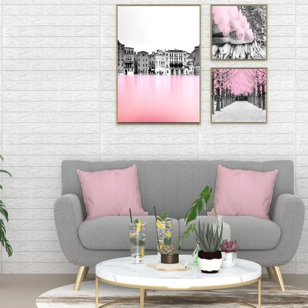 vidaXL 3D ウォールペーパー レンガ 自己粘着 20点 ホワイト