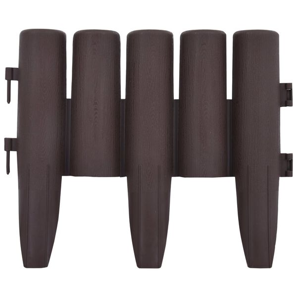 vidaXL 芝生エッジ 36点 ブラウン 10m PP製