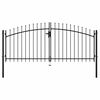 vidaXL ダブルドアフェンスゲート スピアトップ付き 300x150cm