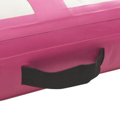 vidaXL エア体操マット ポンプ付き 400x100x20cm PVC製 ピンク