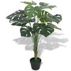 vidaXL 人工観葉植物 モンステラ ポット付き 70cm グリーン