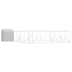 vidaXL 屋外犬小屋 屋根付き シルバー 10 x10x2.5 m 亜鉛メッキ鋼製