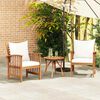 vidaXL ガーデンチェア 2点 クッション付き アカシア無垢材