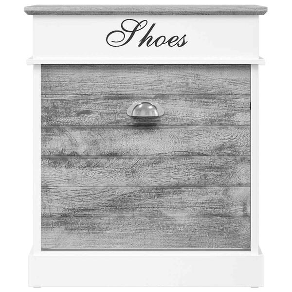 vidaXL シューズキャビネット グレー 50x28x58cm 桐材