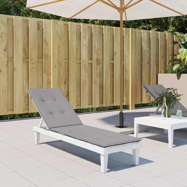 vidaXL デッキチェアクッション グレー (75+105)x50x4cm