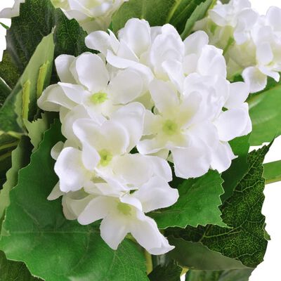 vidaXL 人工観葉植物 紫陽花 (アジサイ) ポット付き 60cm ホワイト