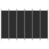 vidaXL 6枚パネル 間仕切り ブラック 300x200 cm 布製