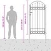 vidaXL フェンスゲート アーチ型トップ付き スチール製 100x250cm ブラック