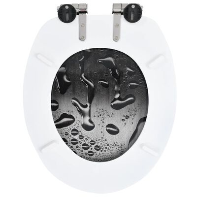 vidaXL トイレ便座 ソフトクローズ式ふた MDF製 水滴デザイン