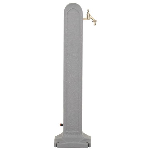 vidaXL ガーデン水栓柱 蛇口付き ライトグレー ストーン調