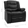 vidaXL リクライニングソファ ブラック 合成皮革製